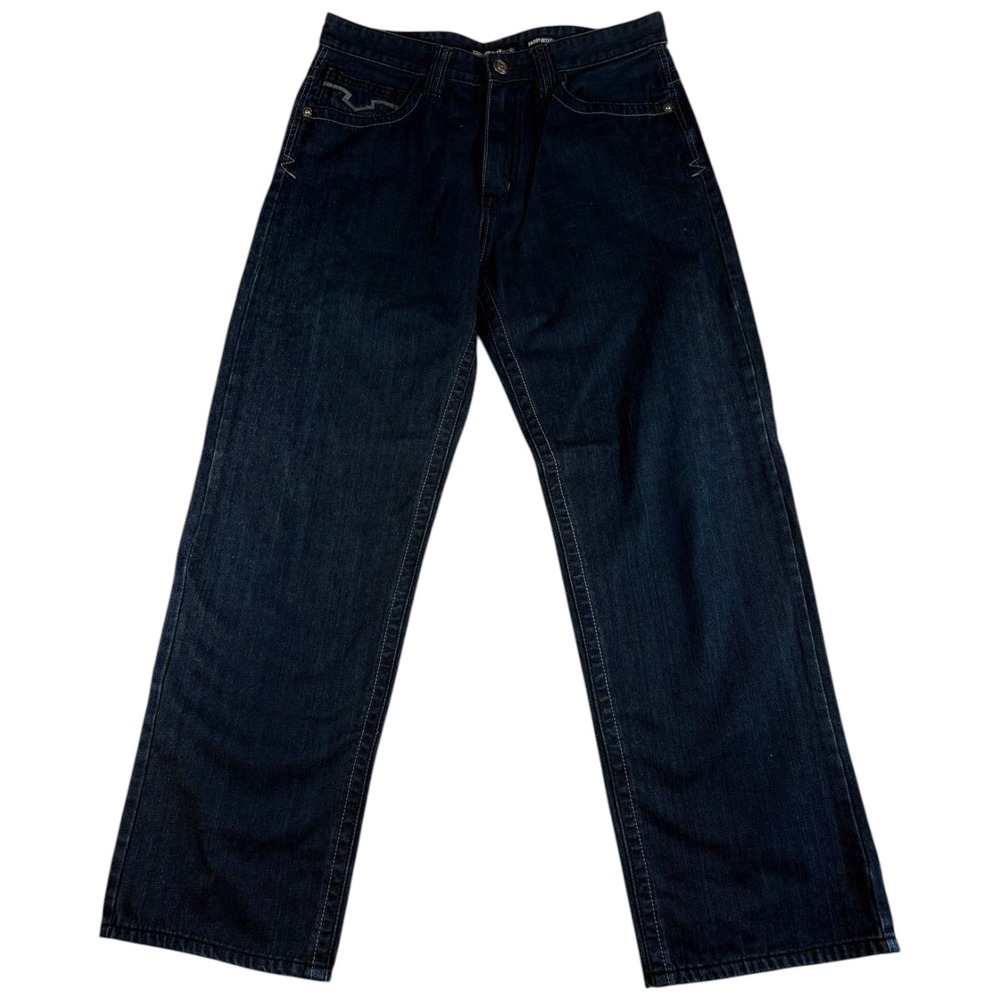Ecko Unltd Authentic Baggy Fit Jeans Mens 34x32 Blue Denim Cotton Dark Wash
